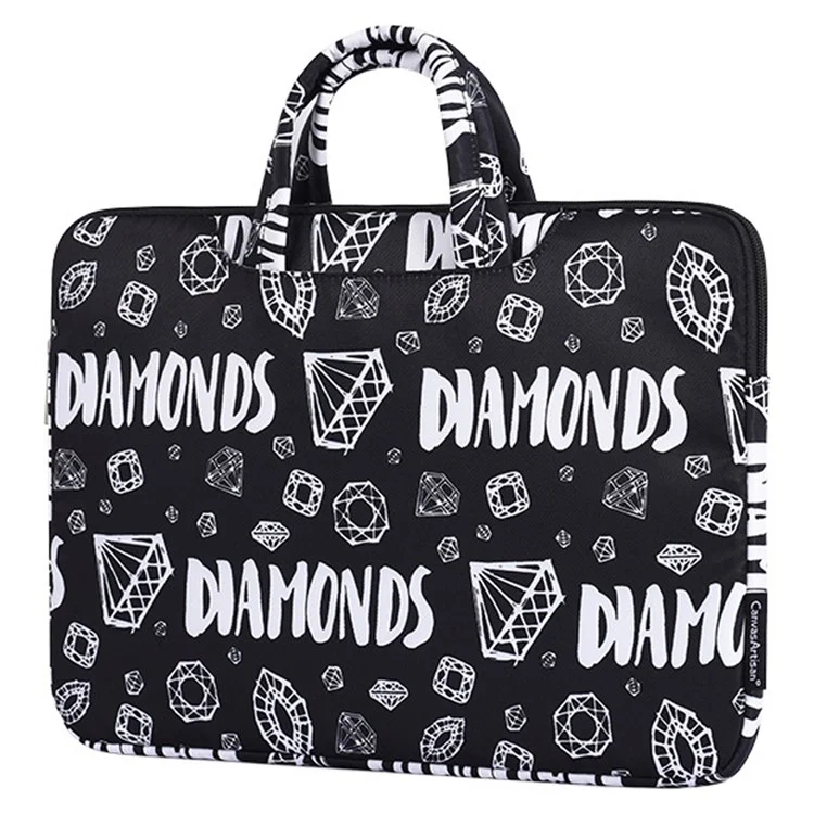 Canvasartisan H15-B01 Patrón de Diamante Hommaptop Manga Notebook Bag Para Computadora Portátil de 14 Pulgadas - Negro