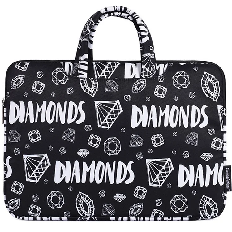 Canvasartisan H15-B01 Patrón de Diamante Hommaptop Manga Notebook Bag Para Computadora Portátil de 14 Pulgadas - Negro