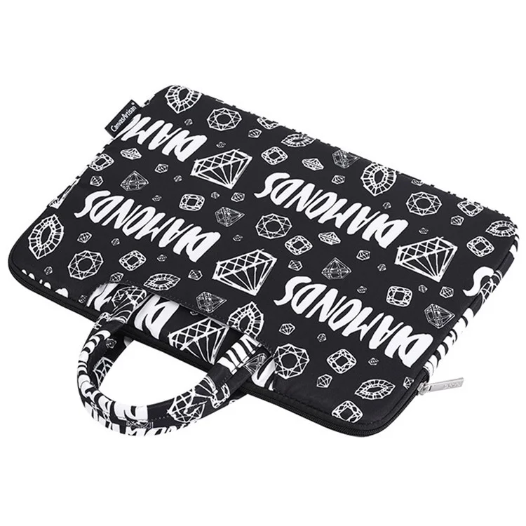 Canvasartisan H15-B01 Patrón de Diamante Hommaptop Manga Notebook Bag Para Computadora Portátil de 14 Pulgadas - Negro