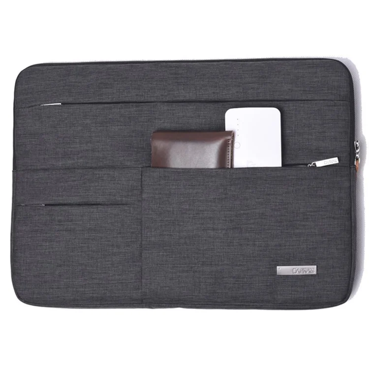 CANVASARTISAN L2-02 14-inch Canvas Laptop Handbag Business Style Lightweght Notebook Carrying Case - Dark Grey