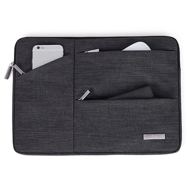 CanvasArtisan L2-108 Ultradünnes Notebook-Fall Universal-Reißverschluss-Laptop-Tragetasche Mit Mini-Aufbewahrungstasche Für 15-Zoll-Laptops - Dunkelgrau
