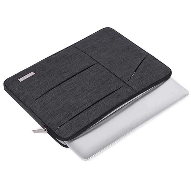 CanvasArtisan L2-108 Ultradünnes Notebook-Fall Universal-Reißverschluss-Laptop-Tragetasche Mit Mini-Aufbewahrungstasche Für 15-Zoll-Laptops - Dunkelgrau
