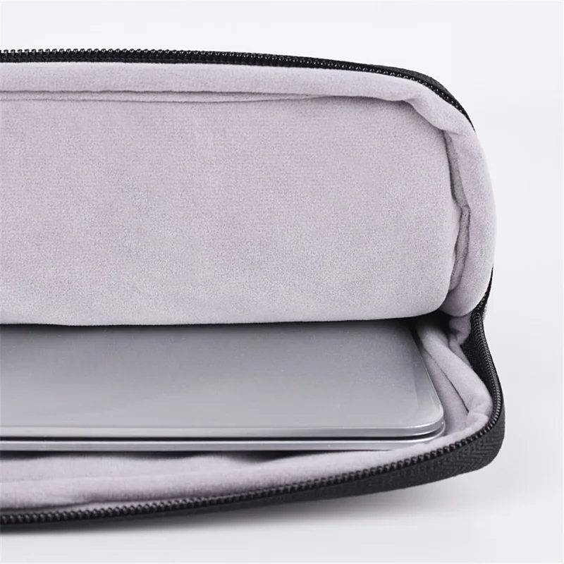 CANVASARTISAN L2-108 Ultra-thin Notebook Case Universal Zipper Laptop Carrying Pouch with Mini Storage Bag for 15-inch Laptops - Light Grey