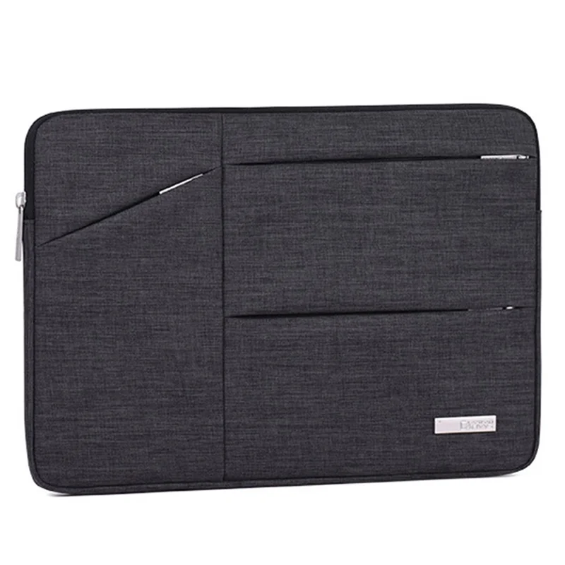 CANVASARTISAN L2-108 Ultra-thin Laptop Case Slim Zipper Notebook Carrying Pouch with Mini Storage Bag for 11" Computers - Light Grey