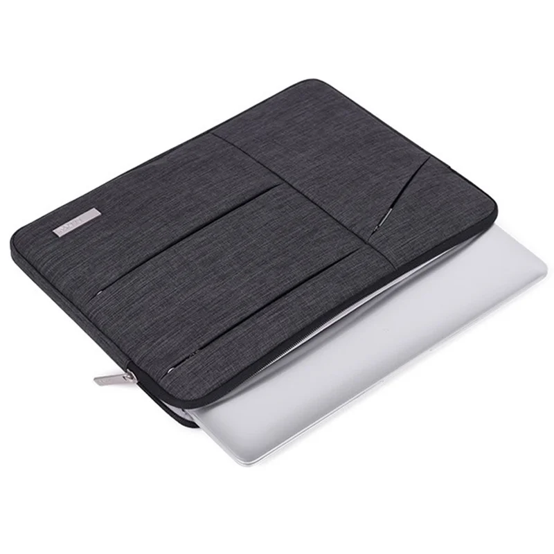 CANVASARTISAN L2-108 Ultra-thin Laptop Case Slim Zipper Notebook Carrying Pouch with Mini Storage Bag for 11" Computers - Light Grey