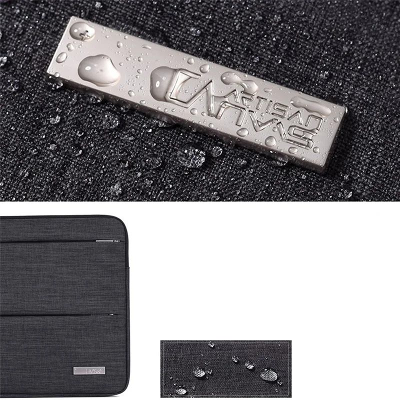 CANVASARTISAN L2-108 Ultra-thin Laptop Case Slim Zipper Notebook Carrying Pouch with Mini Storage Bag for 11" Computers - Light Grey