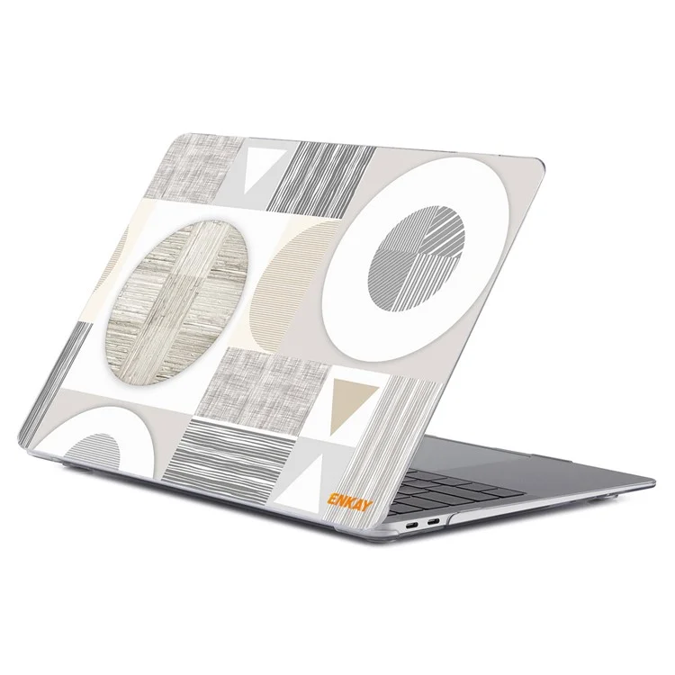 ENKAY HAT PRINCE for MacBook Air 13 inch (2018-2019) A1932 Geometry Series Crystal Clear Hard PC Laptop Protective Case Polycarbonate Notebook Cover - Geometry No.3