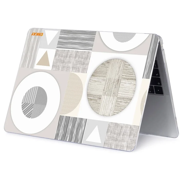 ENKAY HAT PRINCE for MacBook Air 13 inch (2018-2019) A1932 Geometry Series Crystal Clear Hard PC Laptop Protective Case Polycarbonate Notebook Cover - Geometry No.3