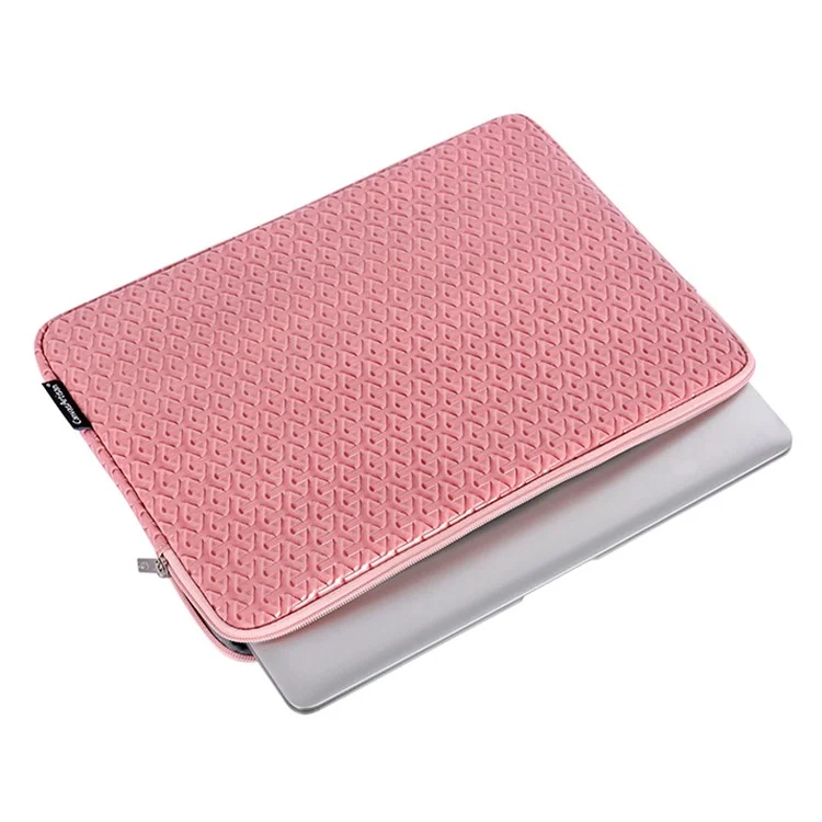 CANVASARTISAN L30-01 11-inch Laptop Tablet Protective Sleeve PU Leather Rhombus Design Notebook Storage Bag