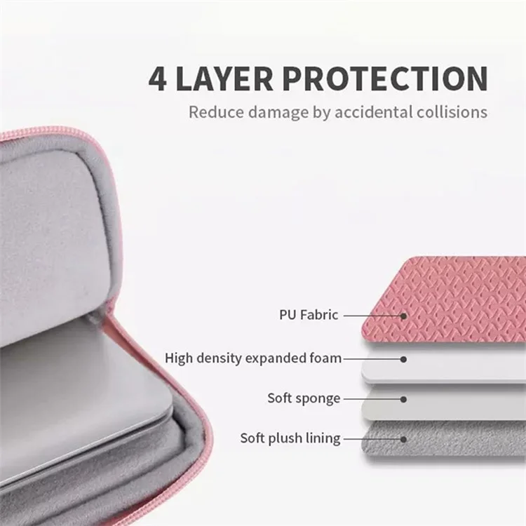 CANVASARTISAN L30-01 11-inch Laptop Tablet Protective Sleeve PU Leather Rhombus Design Notebook Storage Bag