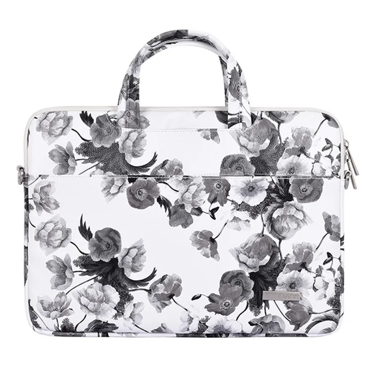 CanvaSartisan G1-A01 13 Pouces Sleeve D'aquarelle Modèle De Fleur D'aquarelle Pu En Cuir Porte-notes Porte-sacs De Transport Avec Bandoulière