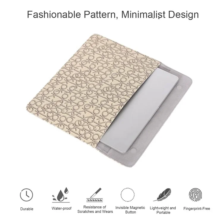CanvasArtisan E61-01 PU De Couro Da Luva Protetora De 14 Polegadas Laptop Letra Bag Letra OK Padrão Notebook