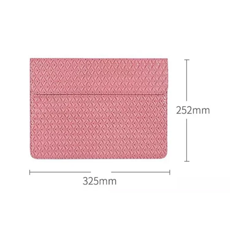 CANVASARTISAN EL30-01 Woven Texture Wear-resistant Laptop Carrying Case PU Leather Scratch-proof Tablet Sleeve Bag for 12 inch Laptops