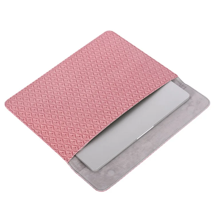 CANVASARTISAN EL30-01 Wear-resistant PU Leather 13 inch Laptop Carrying Case Scratch-proof Woven Texture Tablet Sleeve Bag with Magnetic Buckle