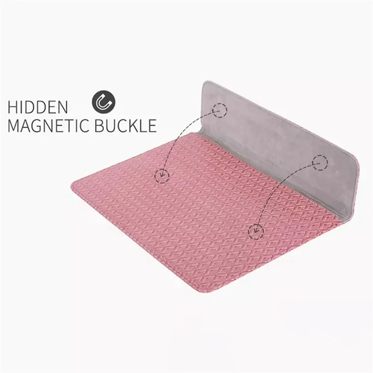 CANVASARTISAN EL30-01 Wear-resistant PU Leather 13 inch Laptop Carrying Case Scratch-proof Woven Texture Tablet Sleeve Bag with Magnetic Buckle