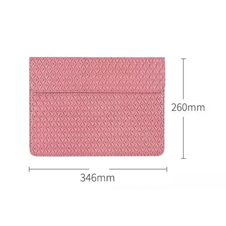 CANVASARTISAN EL30-01 Wear-resistant PU Leather 13 inch Laptop Carrying Case Scratch-proof Woven Texture Tablet Sleeve Bag with Magnetic Buckle