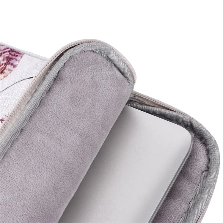 Canvasartisan H9-T0121 Patrón De Plumas De Acuarela Ultra Delgada Portátil Portátil Portátil Funda A Prueba De Choques Manga Con Bolsa Pequeña - Blanco / Para Portátil De 11 Pulgadas
