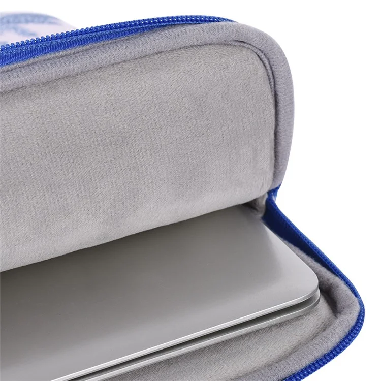 CANVASARTISAN G55-01 Leaves Printing Ultra Slim Notebook Carrying Bag Zipper Laptop Sleeve Case - White/for 11-inch Laptop