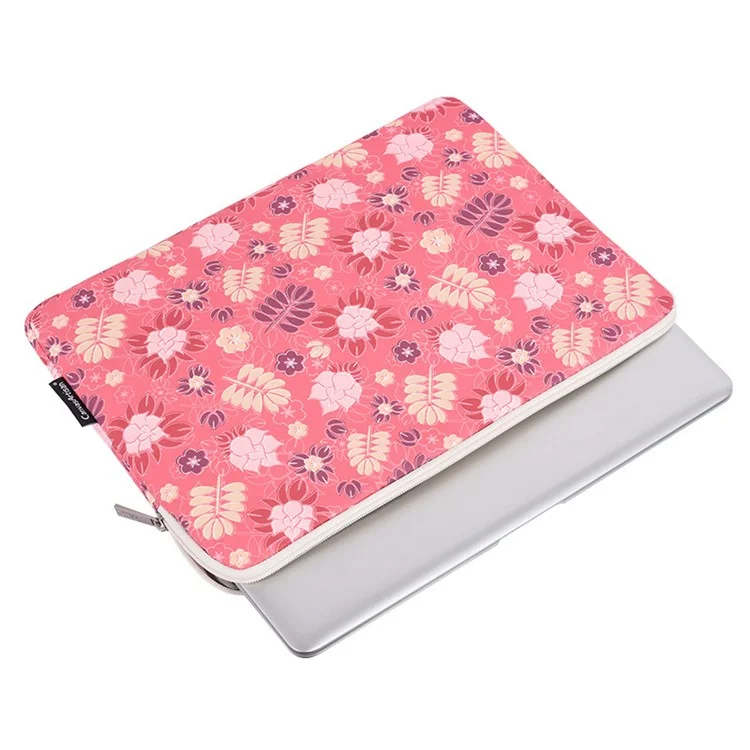 Canvasartisan H24-T0123 Flores Deja Patrón Portátil Llevar Bag Protective Notebook Manga Con Bolsa Pequeña - Rosa / Para Portátil De 11 Pulgadas