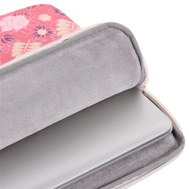 Canvasartisan H24-T0123 Flores Deja Patrón Portátil Llevar Bag Protective Notebook Manga Con Bolsa Pequeña - Rosa / Para Portátil De 11 Pulgadas