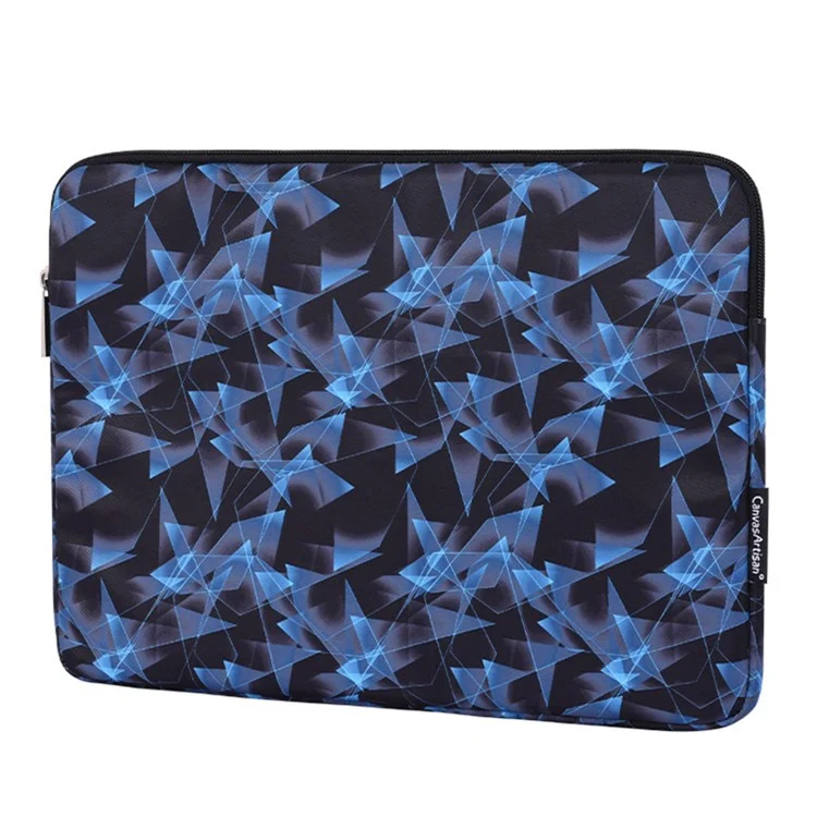 CANVASARTISAN H11-T0121 3D Diamond Pattern PU Leather Shockproof Laptop Sleeve Zipper Notebook Case with Small Bag - Blue/for 11-inch Laptop