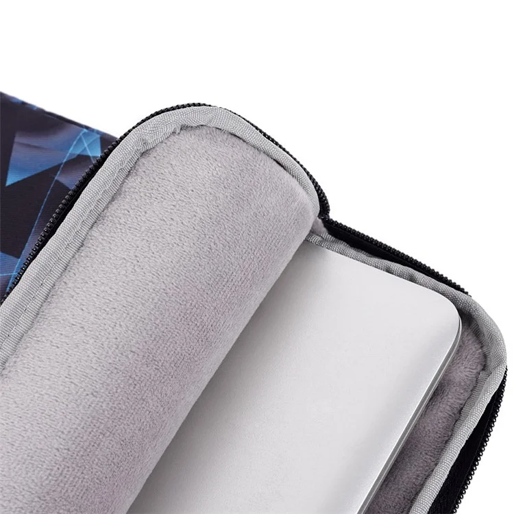 CANVASARTISAN H11-T0121 3D Diamond Pattern PU Leather Shockproof Laptop Sleeve Zipper Notebook Case with Small Bag - Blue/for 11-inch Laptop