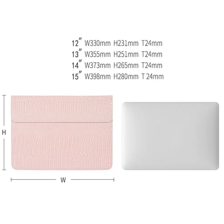 Canvasartisan EL32-01 Crocodile Texture PU En Cuir PU Anti-Scratch Notebook Sac À Rabat Magnétique Housse D'ordinateur Portable - Portable / Pour Ordinateur Portable De 12 Pouces
