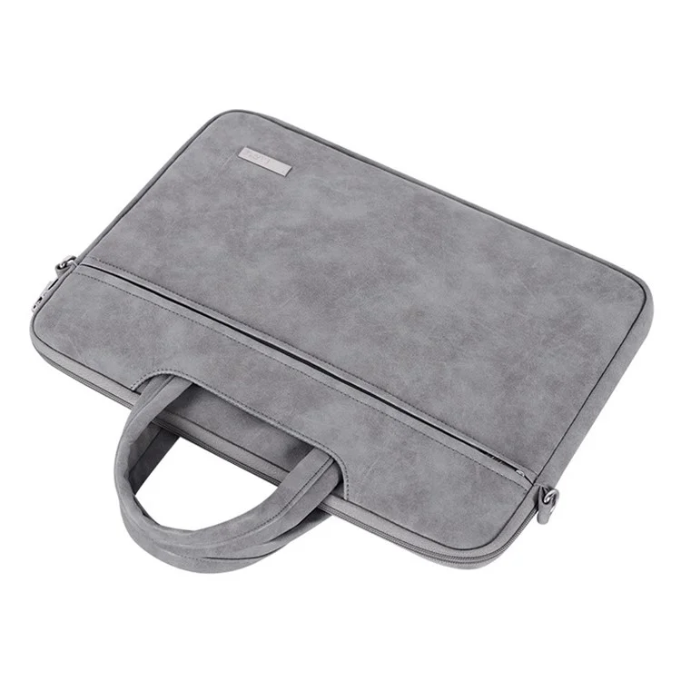 Canvasartisan L11-C22 PU Cuir pu en Cuir Sac Fourre-tout Avant Pocket Dougleur Souple Note à Main Avec Bandoulière Avec Bandoulière - Ordinateur Portable Gris / Pour 13 Pouces