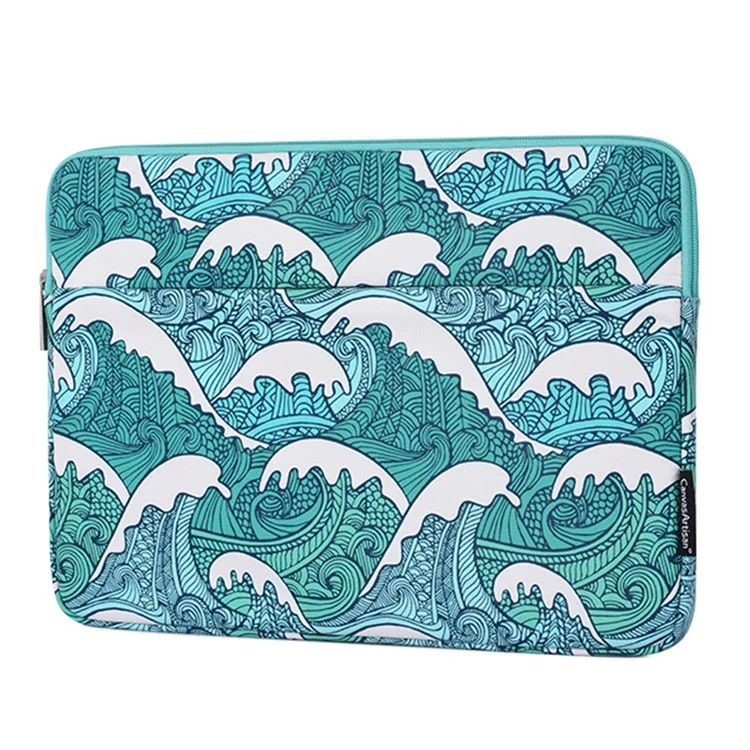 Canvasartisan H3-14 Modèle de Mer Modèle D'orcuste D'orcat de Choc Pour Ordinateur Portable à Fermeture à Glissière Bagure de Transport Avec Poche Avant - Green / Pour un Ordinateur Portable de 11 Pouces