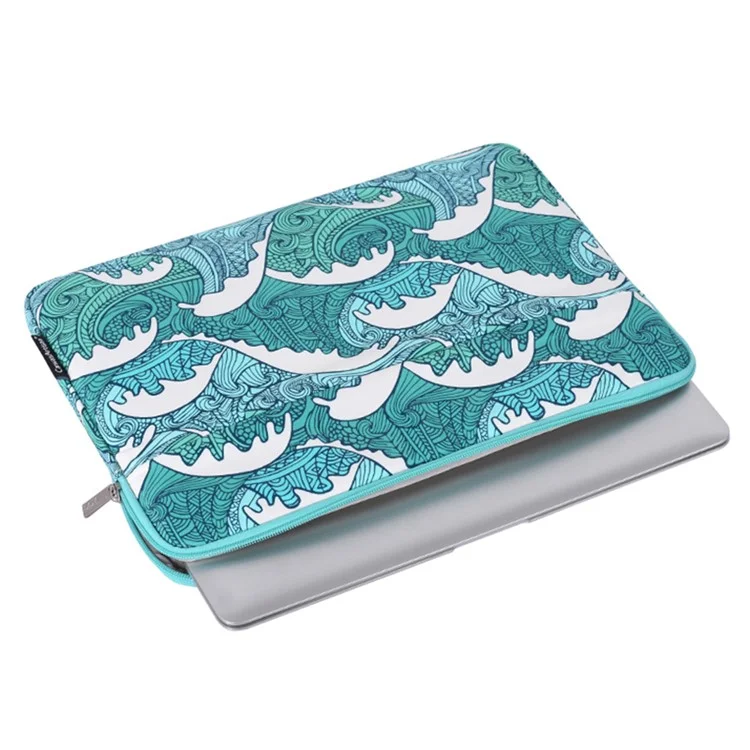 Canvasartisan H3-14 Modèle de Mer Modèle D'orcuste D'orcat de Choc Pour Ordinateur Portable à Fermeture à Glissière Bagure de Transport Avec Poche Avant - Green / Pour un Ordinateur Portable de 11 Pouces