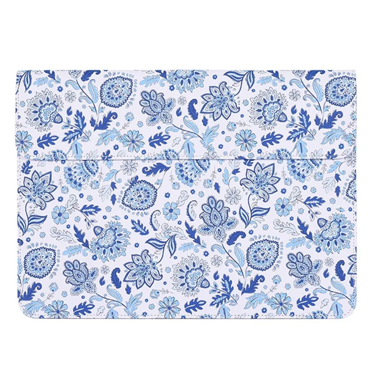 Canvasartisan E54-01 Frocher Magnétique PU Cuir D'ordinateur Portable Mandon Fleur Match de Fleurs Bagure de Transport - Ordinateur Portable Blanc / Pour 12 Pouces