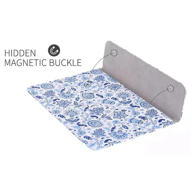 Canvasartisan E54-01 Frocher Magnétique PU Cuir D'ordinateur Portable Mandon Fleur Match de Fleurs Bagure de Transport - Ordinateur Portable Blanc / Pour 12 Pouces