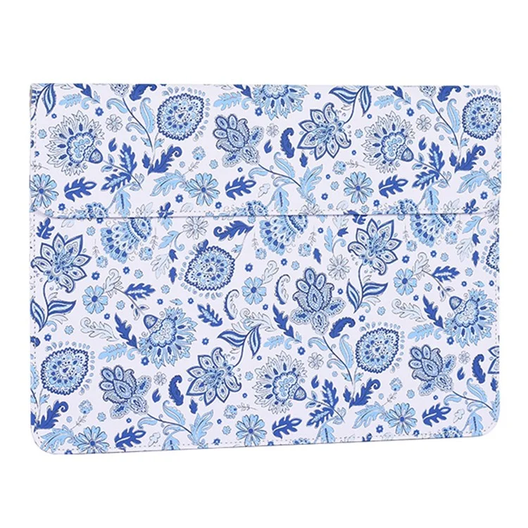 Canvasartisan E54-01 Frocher Magnétique PU Cuir D'ordinateur Portable Mandon Fleur Match de Fleurs Bagure de Transport - Ordinateur Portable Blanc / Pour 12 Pouces