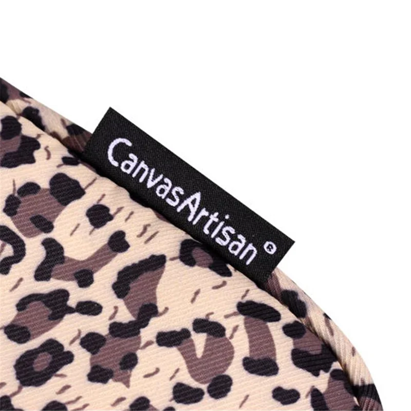 CANVASARTISAN H31-T0121 Leopard Pattern Laptop Sleeve Ultra-thin Computer Bag Pouch with Small Bag - Yellow/for 14-inch Laptop