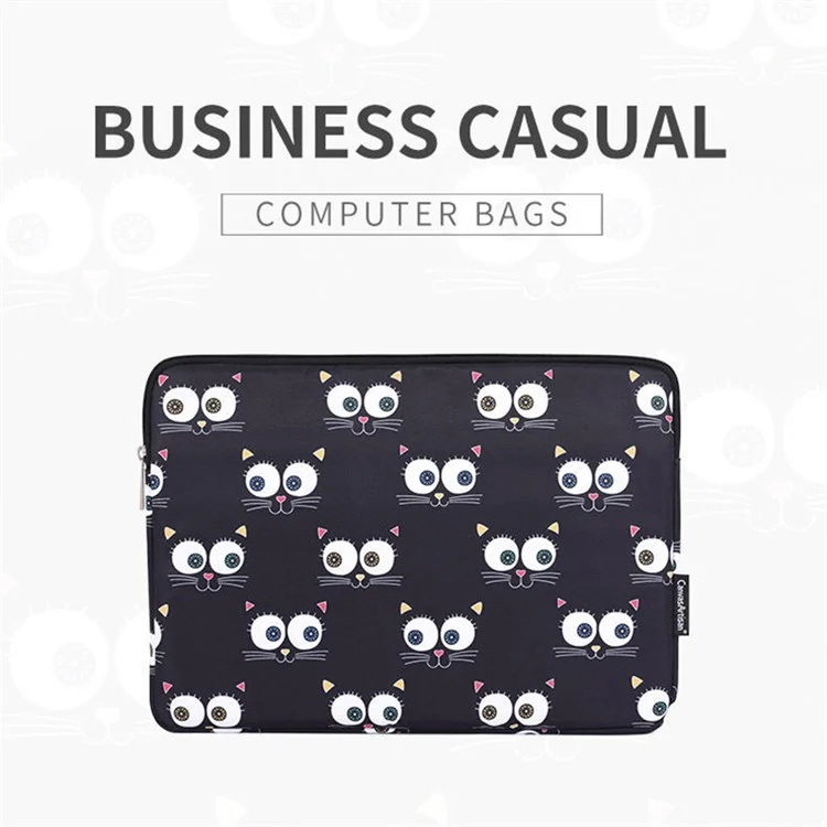 Canvasartisan H22-01 Ojos Patrón Portátil Llevar Bolsa PC Manga Protectora De PC - Negro / Para Portátil De 11 Pulgadas