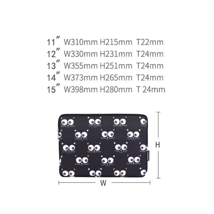 CanvasArtisan H22-01 Eyes Pattern Laptop Borsa Per Il Trasporto Taccuino PC Suolo Protettivo - Nero / Per Laptop Da 11 Pollici