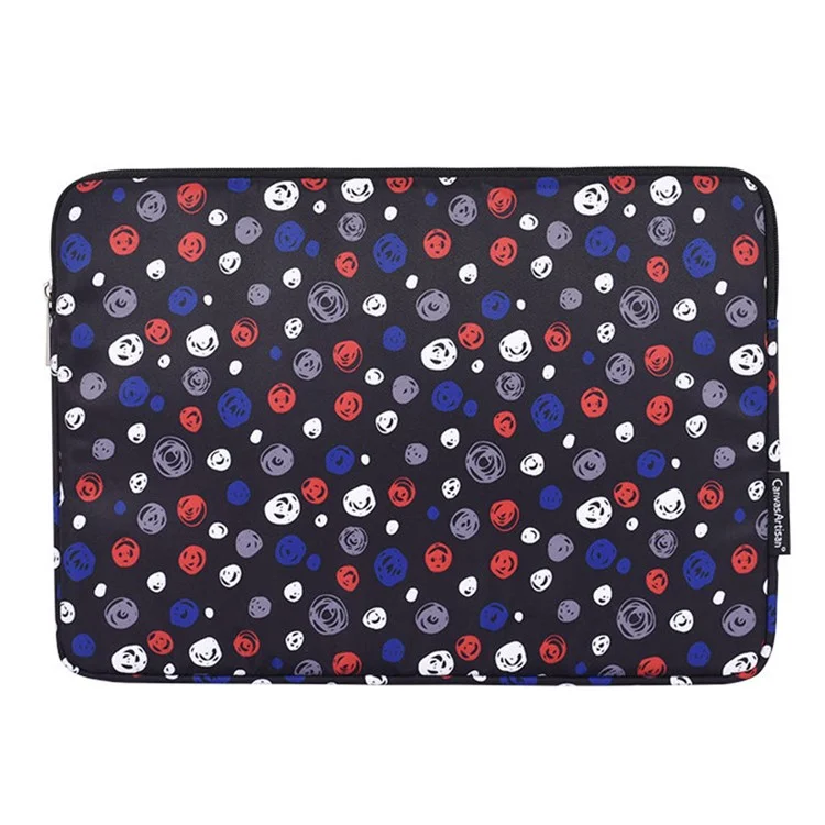 CANVASARTISAN H13-01 Dots Printing Laptop Bag Protective Sleeve Zipper Notebook Case - Black/for 11-inch Laptop