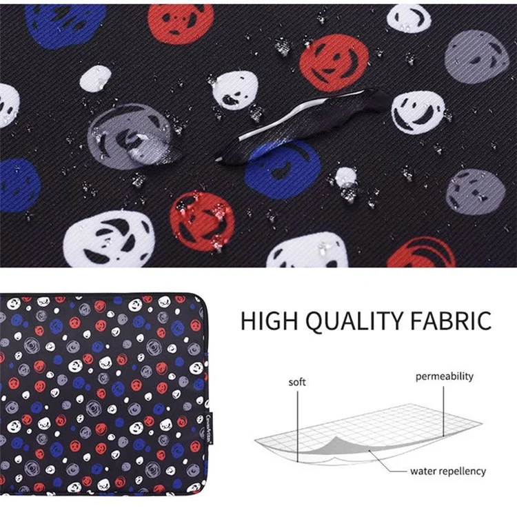 CANVASARTISAN H13-01 Dots Printing Laptop Bag Protective Sleeve Zipper Notebook Case - Black/for 11-inch Laptop