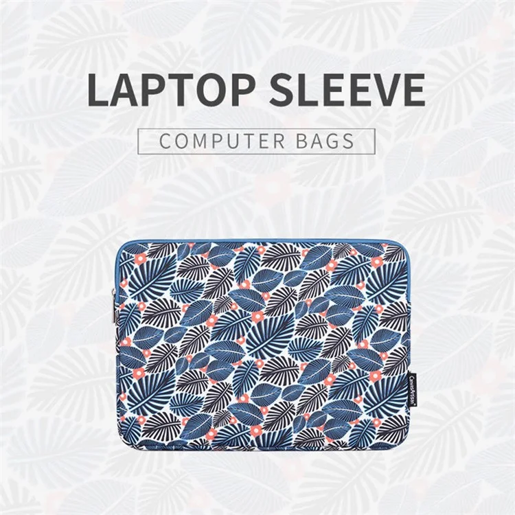 Canvasan H37-01 Poliéster Notebook Saco Caso Deixa Padrão Forro Macio Scratch-Proof Laptop Manga - Azul / Para Laptop De 11 Polegadas