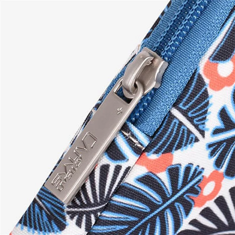 CANVASARTISAN H37-01 Polyester Notebook Bag Case Leaves Pattern Soft Liner Scratch-proof Laptop Sleeve - Blue/for 11-inch Laptop