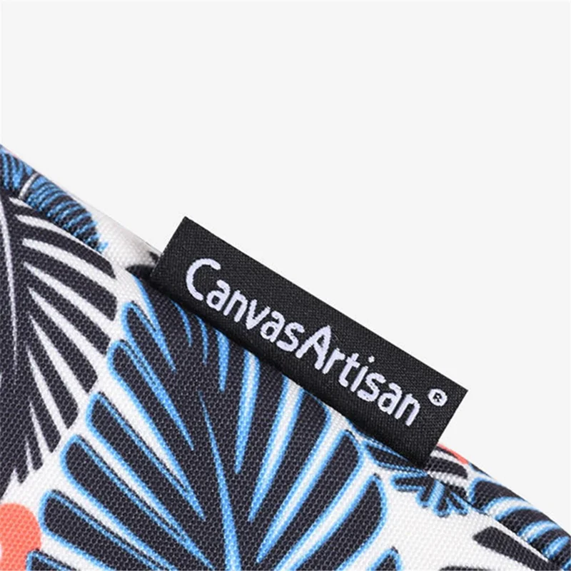 CANVASARTISAN H37-01 Polyester Notebook Bag Case Leaves Pattern Soft Liner Scratch-proof Laptop Sleeve - Blue/for 14-inch Laptop