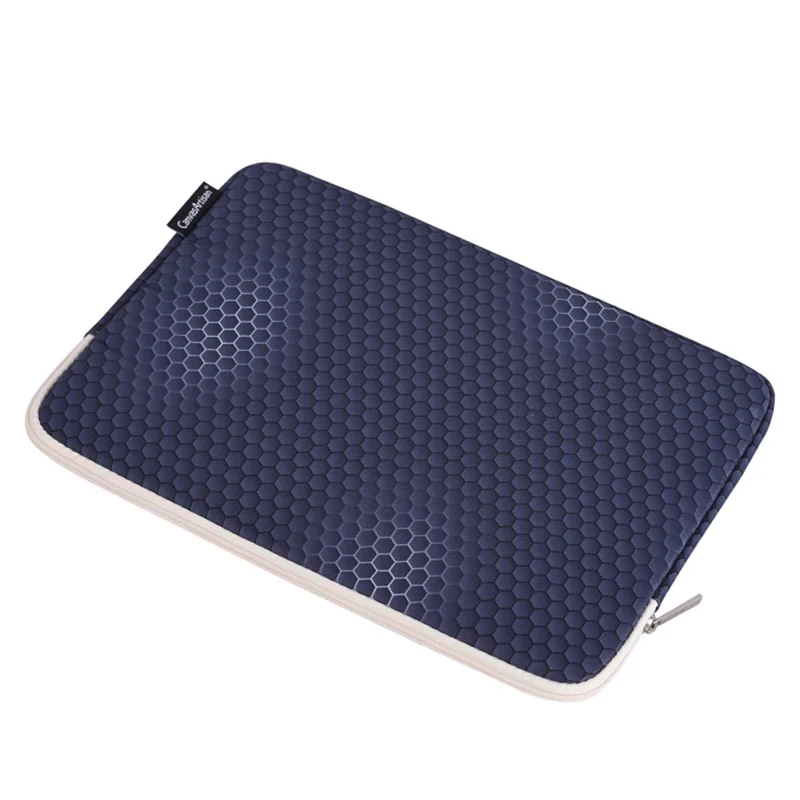 CANVASARTISAN H48-01 Laptop Sleeve Scratch-resistant Honeycomb Pattern Notebook Carrying Bag - Dark Blue/for 12-inch Laptop