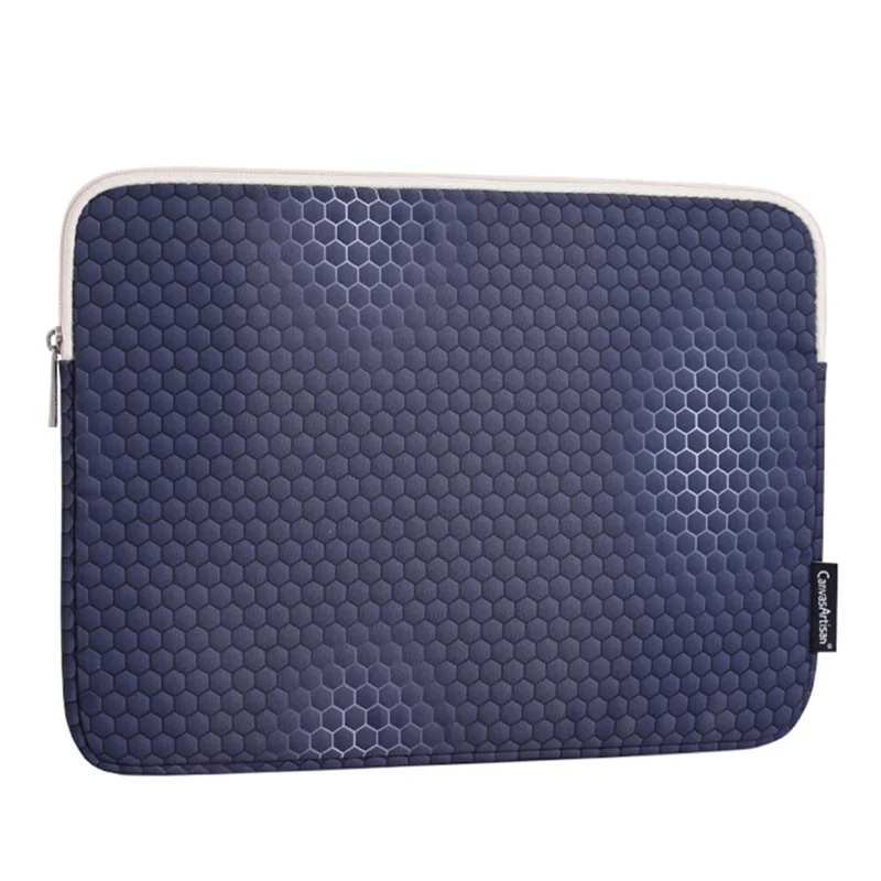 CANVASARTISAN H48-01 Laptop Sleeve Scratch-resistant Honeycomb Pattern Notebook Carrying Bag - Dark Blue/for 12-inch Laptop