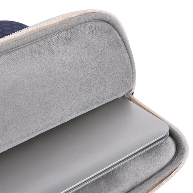 CANVASARTISAN H48-01 Laptop Sleeve Scratch-resistant Honeycomb Pattern Notebook Carrying Bag - Dark Blue/for 12-inch Laptop