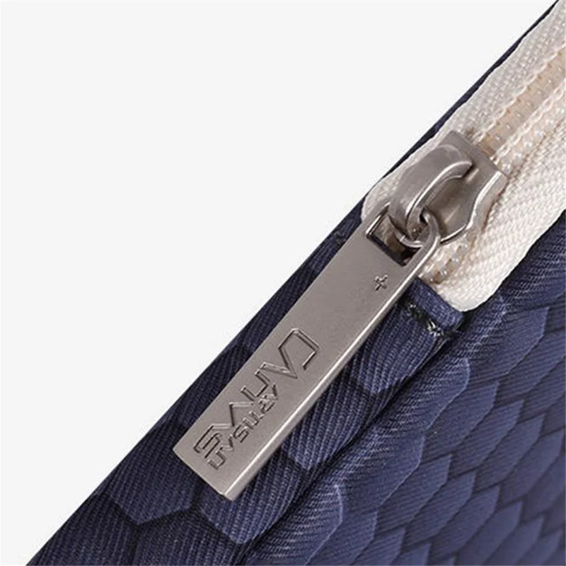 CANVASARTISAN H48-01 Laptop Sleeve Scratch-resistant Honeycomb Pattern Notebook Carrying Bag - Dark Blue/for 12-inch Laptop
