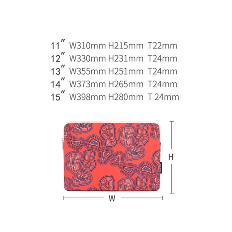 CanvaSartisan H23-01 Pochette Géométrique Pochette Pour Ordinateur Portable Pour Ordinateur Portable - Ordinateur Portable Rouge / Pour 11 Pouces