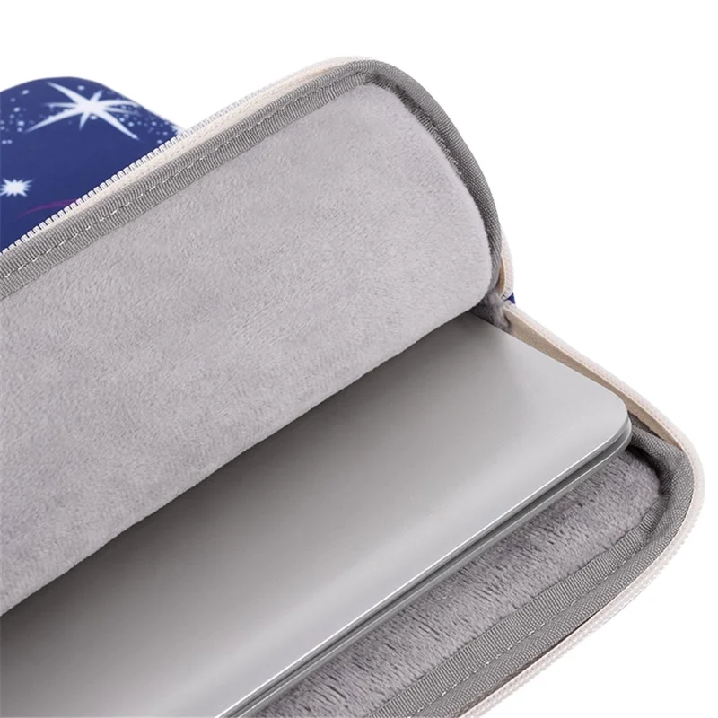 CANVASARTISAN H25-01 Ultra-thin Polyester Laptop Sleeve Pouch Outer Space Pattern Notebook Bag - Blue/for 12-inch Laptop