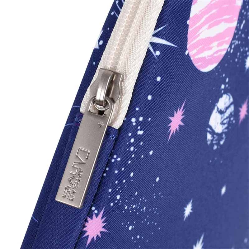 CANVASARTISAN H25-01 Ultra-thin Polyester Laptop Sleeve Pouch Outer Space Pattern Notebook Bag - Blue/for 12-inch Laptop