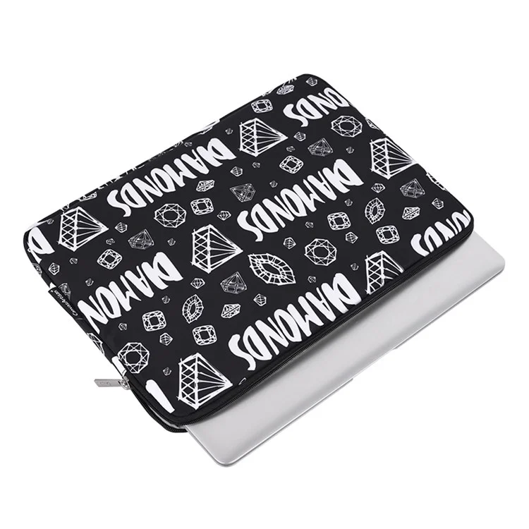 Canvasartisan H15-01 Diamond Pattern Letter Design PC Laptop Saco de Transporte - Black/para Laptop de 11 Polegadas