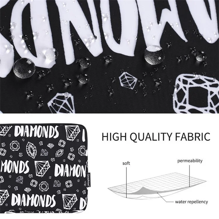 Canvasartisan H15-01 Diamond Pattern Letter Design PC Laptop Saco de Transporte - Black/para Laptop de 11 Polegadas